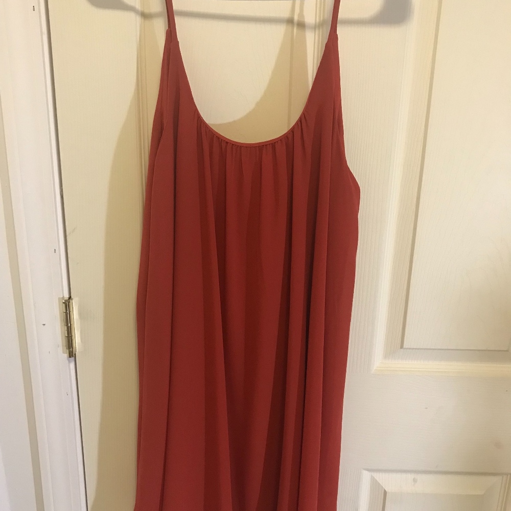 chiffon shift dress with scoop back